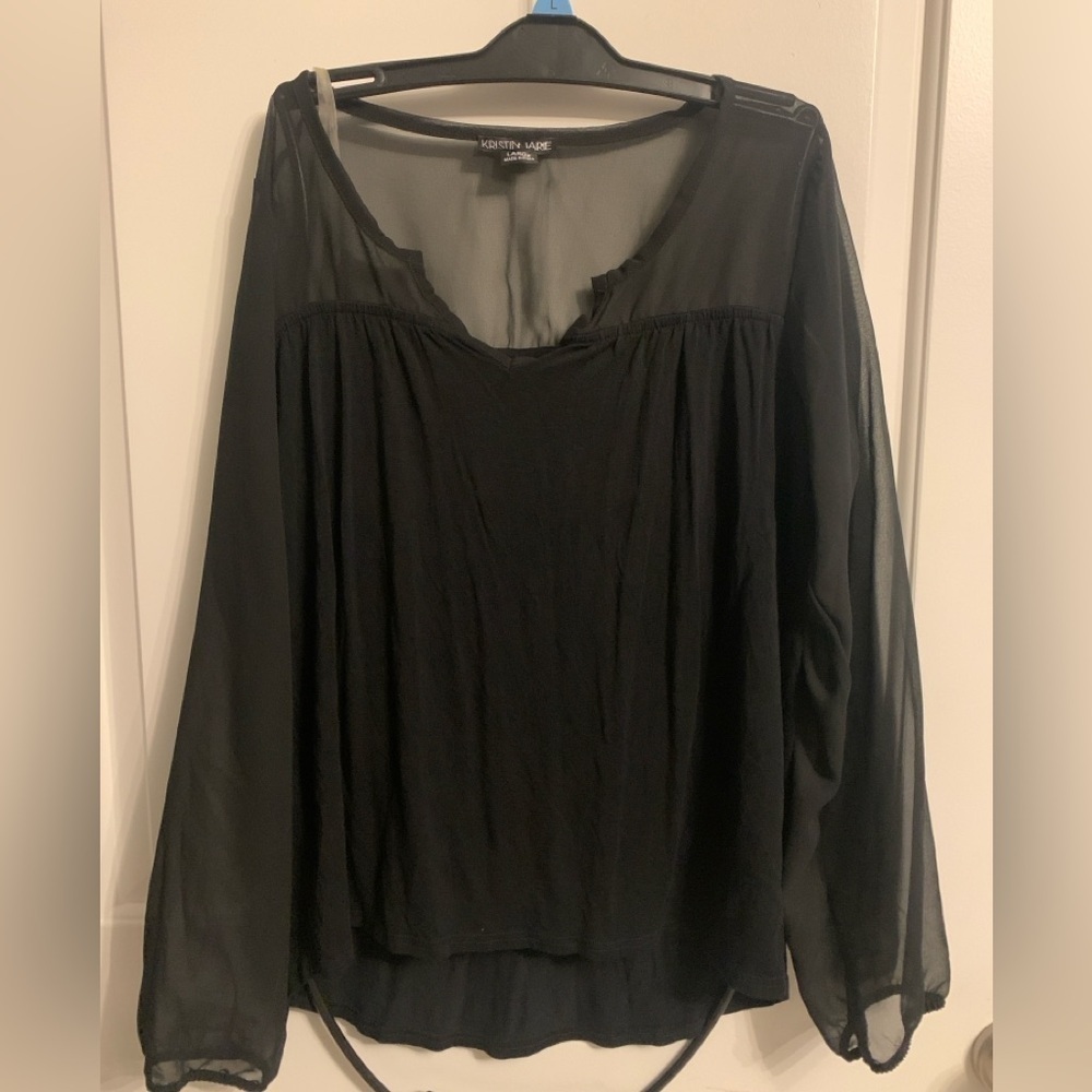 Kristin Marie Large sheer top with sheer sleeves, Preloved in great condition. - Picture 3 of 3